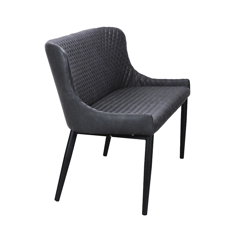 Black Leather Dining Bench with Back